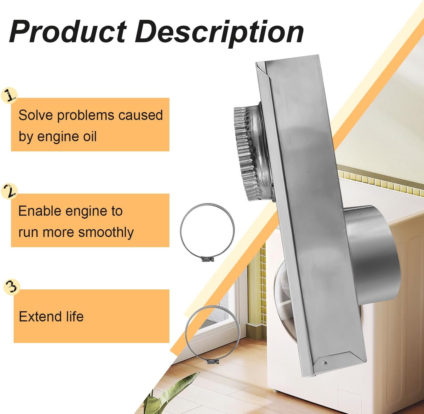 Adjustable Dryer Vent Hose, 0-5" Length, Aluminum U616