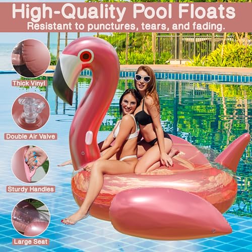 Giant Pink Flamingo Pool Float for Adults & Kids A7577