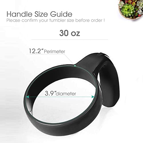 Tumbler Handle for 30oz Rambler Cup, Anti Slip Travel Mug Grip for Stainless Steel Tumblers (Black) M402072