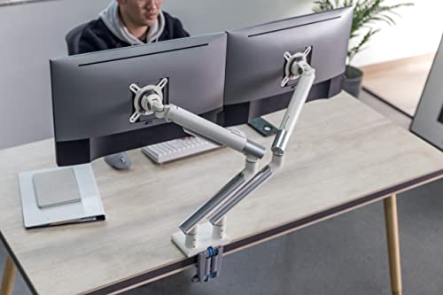 Dual Monitor Arm Mount Stand for Desk, Adjustable Full Motion, Fits 17-32 Inch Screens Q610