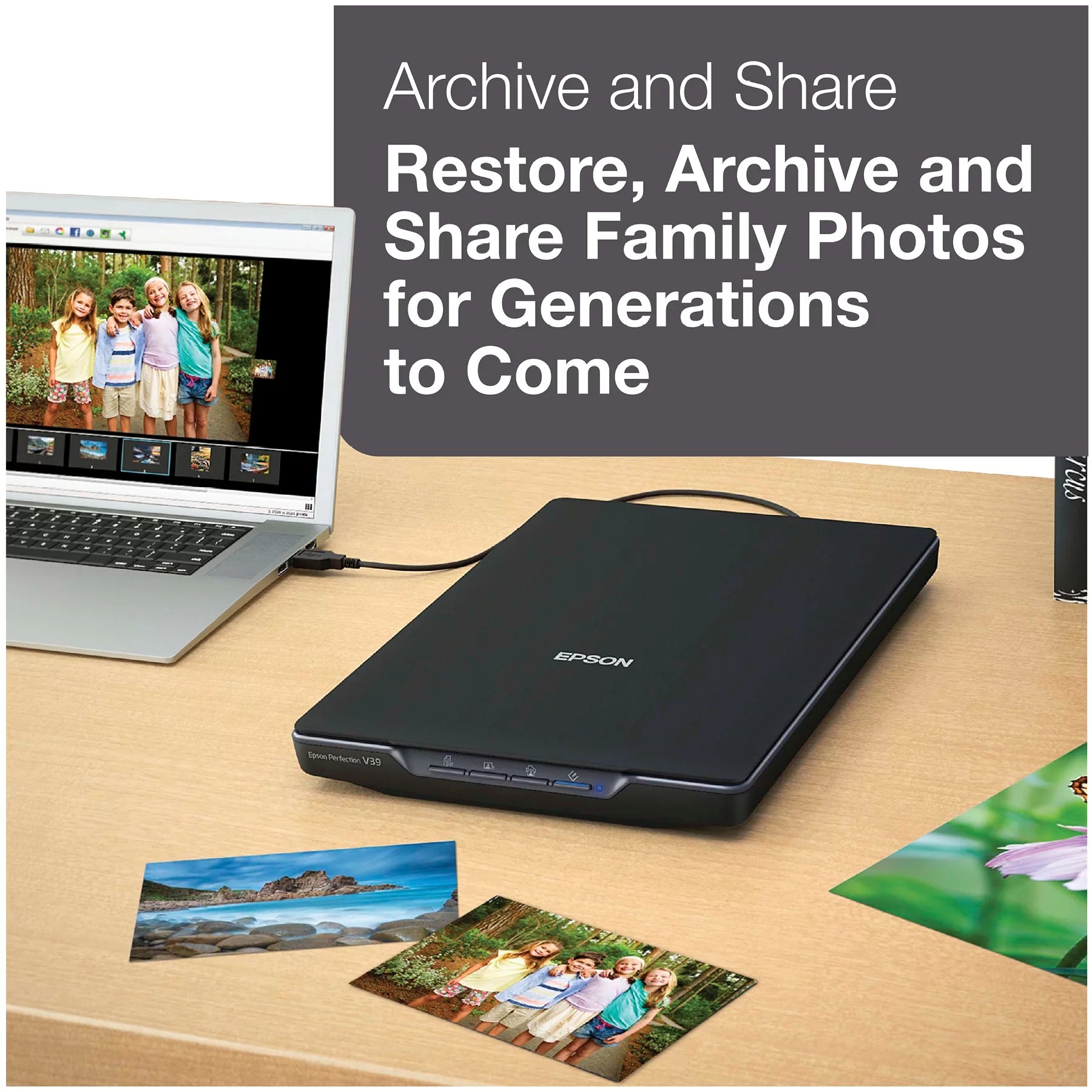 Photo and Document Scanner, 4800 dpi, Black W7764