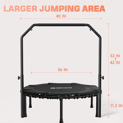 Foldable Mini Trampoline with Adjustable Foam Handle M67736