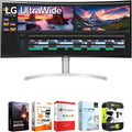 LG 38WN95C-W 38 inch UltraWide QHD+ IPS Curved Monitor NVIDIA G-SYNC Compatible Bundle with 1 YR CPS Enhanced Protection Pack and Elite Suite 18 Standard Editing Software Bundle