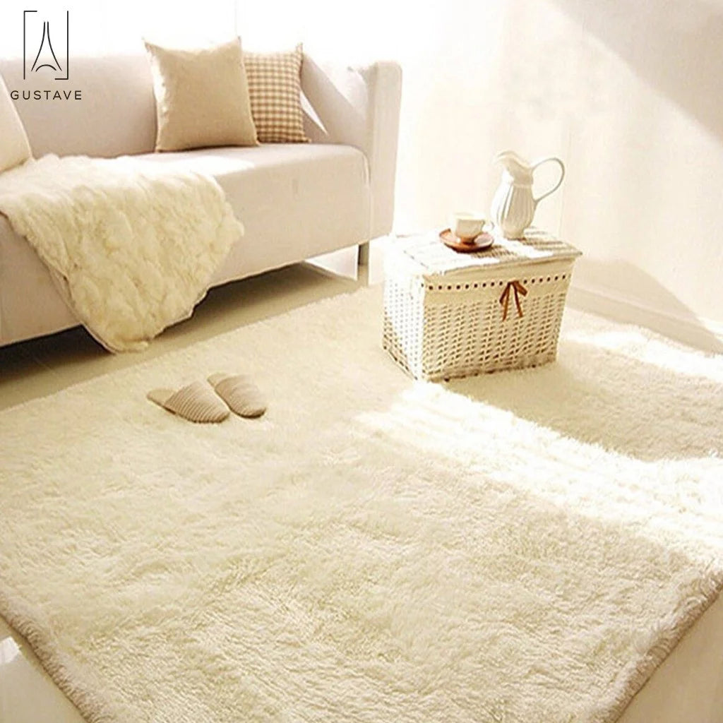 Fluffy Area Rug for Living Room Bedroom Home Decor, Beige A703