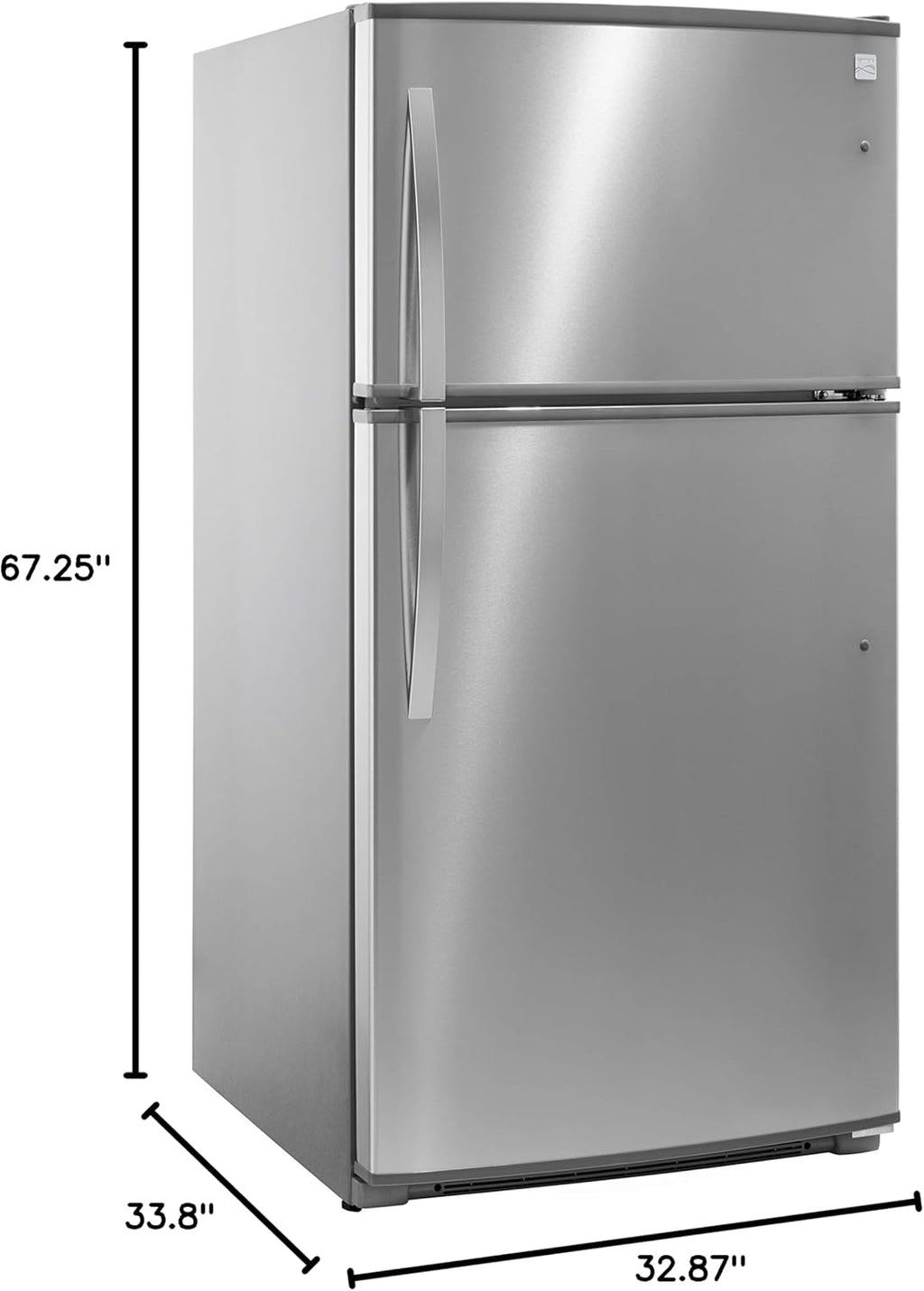 33" Top-Freezer Refrigerator, 21 Cu Ft, Stainless Steel N2372