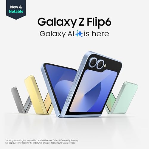 Galaxy Z Flip 6 AI Cell Phone, 256GB Unlocked Android Smartphone, Foldable Design T55062