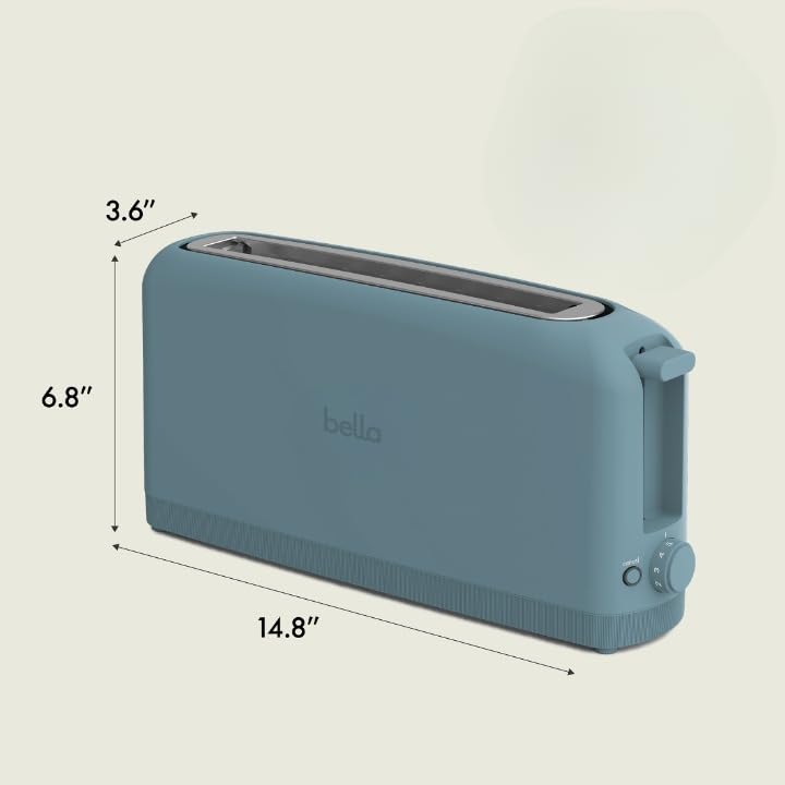 2 Slice Slim Toaster with 6 Shade Settings, Long Slot, Removable Crumb Tray R654