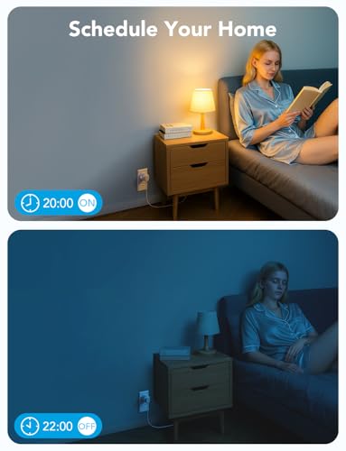 Smart Plug WiFi Outlet with Timer, Works with Alexa and Google Assistant, 4 Pack W1876