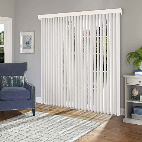 Vertical Blinds for Doors, Blackout Window Shade, Vinyl 78"W x 84"H Z728161