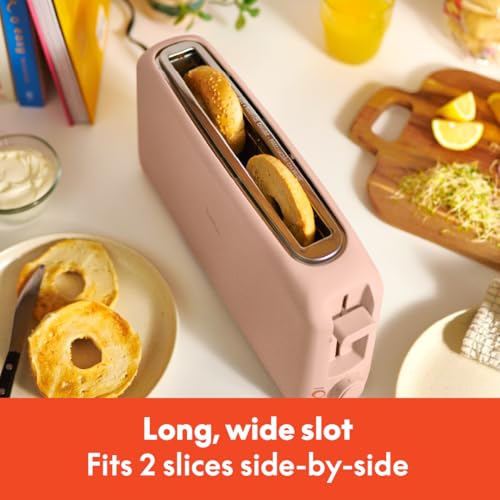 2 Slice Slim Toaster with 6 Shade Settings, Long Slot, Removable Crumb Tray R654