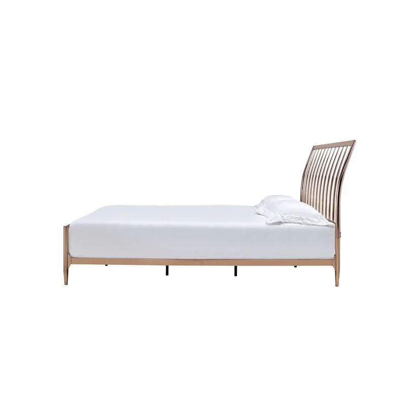 Contemporary Queen Metal Frame Sleigh Bed Z36871