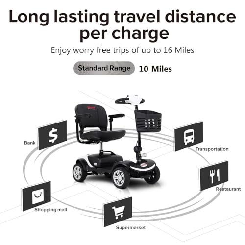 Folding 4 Wheel Mobility Scooter for Seniors Adults Electric Travel Scooter U5982