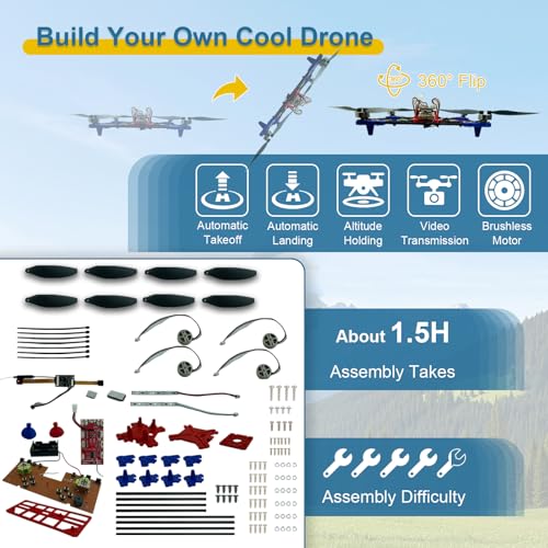DIY Drone Kit with Brushless Motor and Dual Camera for STEM Learning H54387