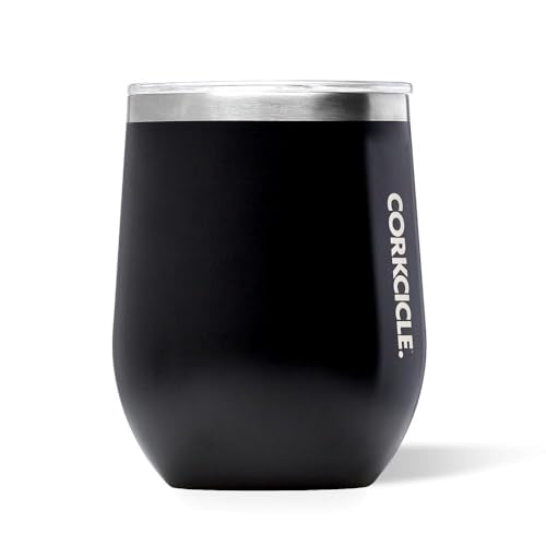 Insulated Stemless Wine Glass Tumbler, 12 oz, Stainless Steel, Powder Blue X9797