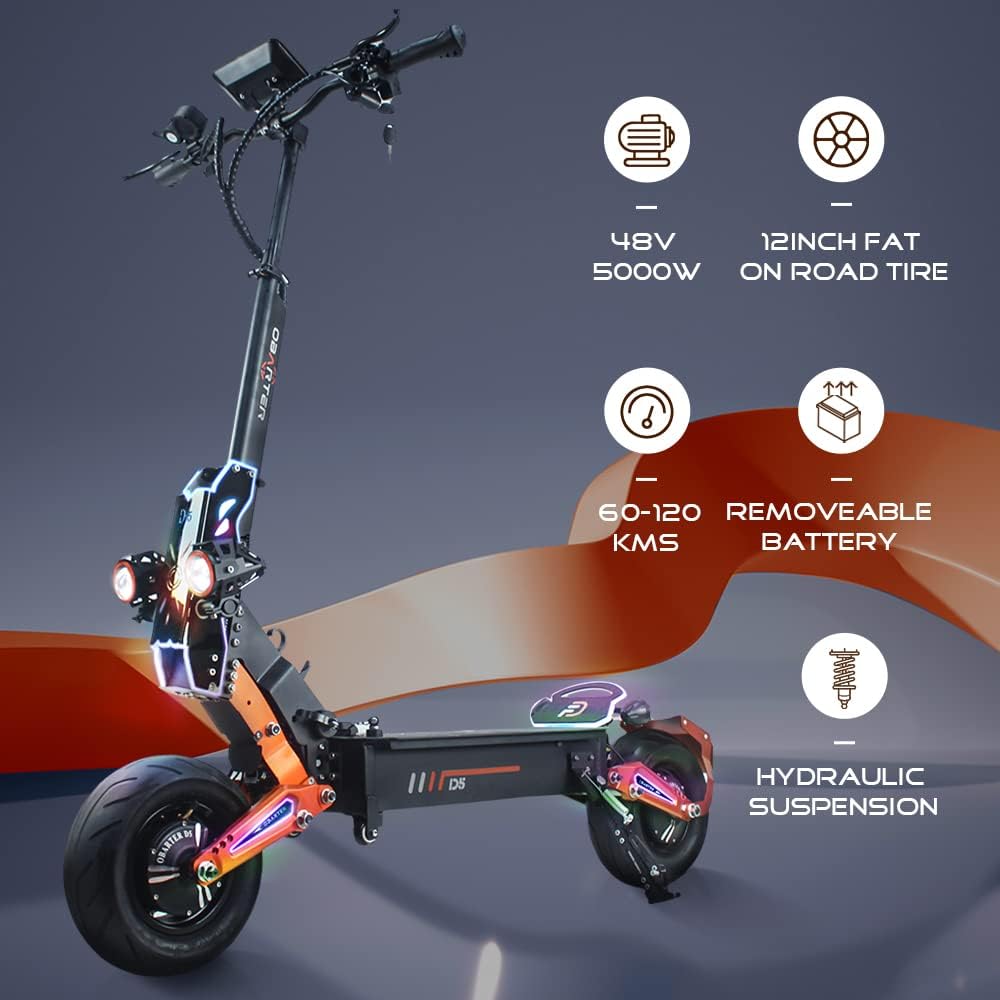 Foldable Electric Scooter with Seat, Dual Motor, Off-Road Tires Z11079
