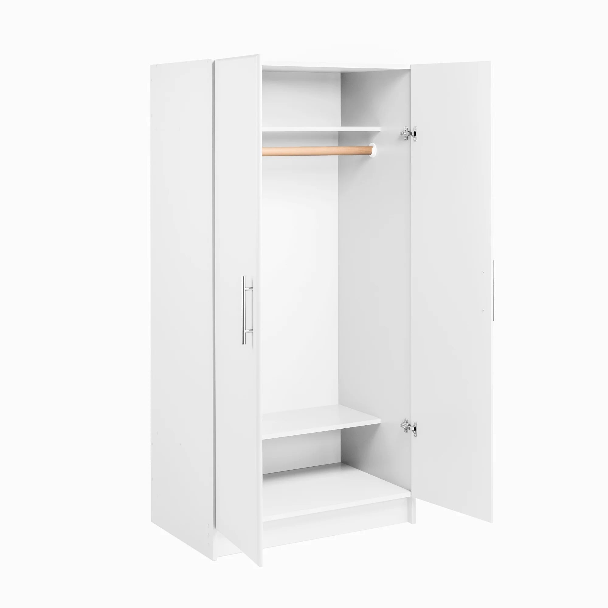 White Wardrobe Closet with Hanging Rail P4745
