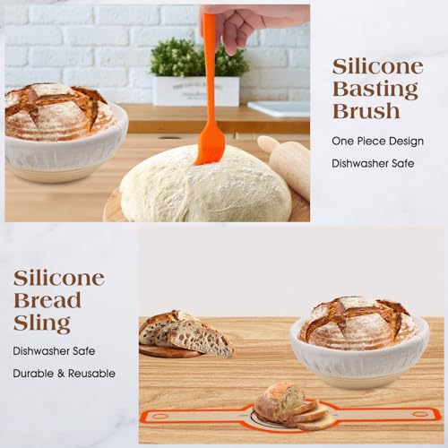 Sourdough Starter Kit with Banneton Proofing Baskets and Bread Sling O5708