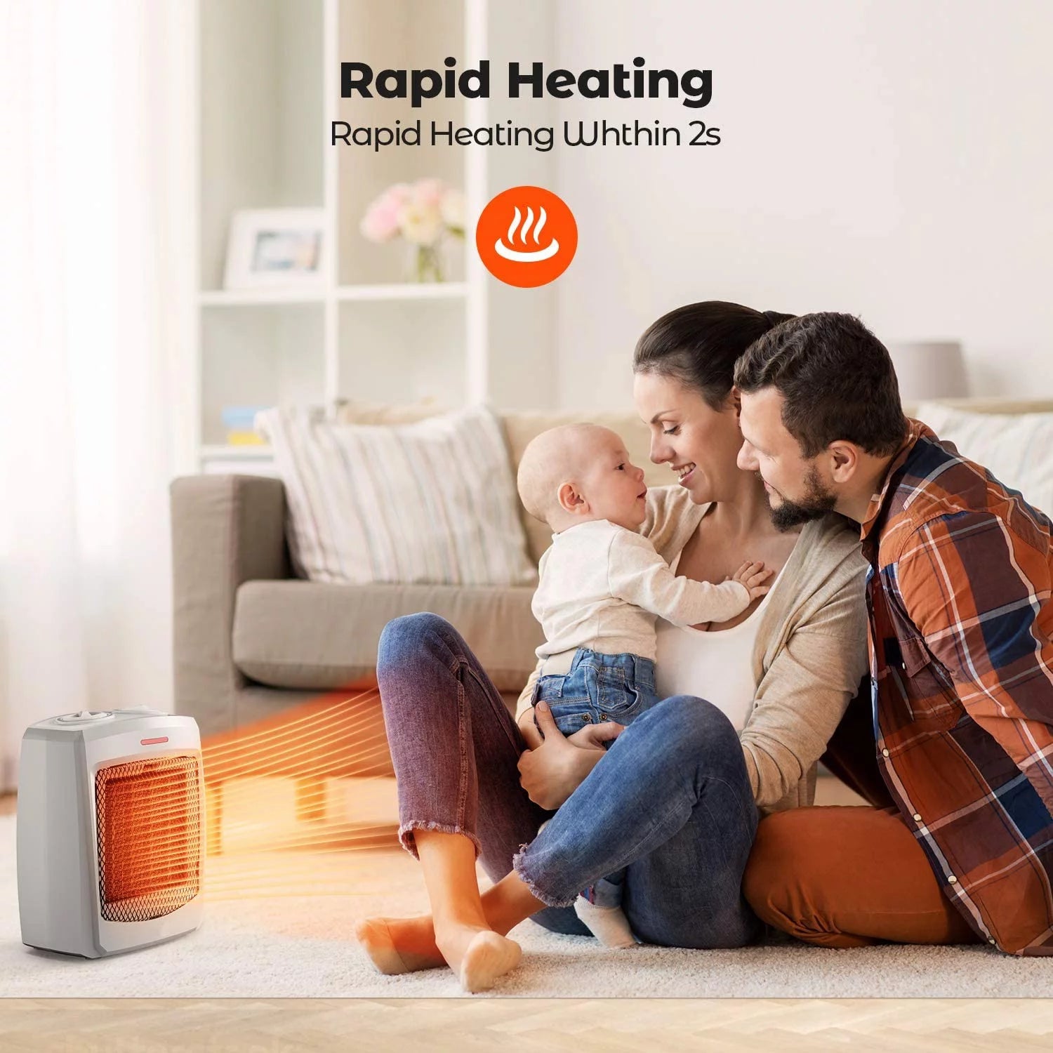 Ceramic Space Heater with Thermostat for Home and Office R268265