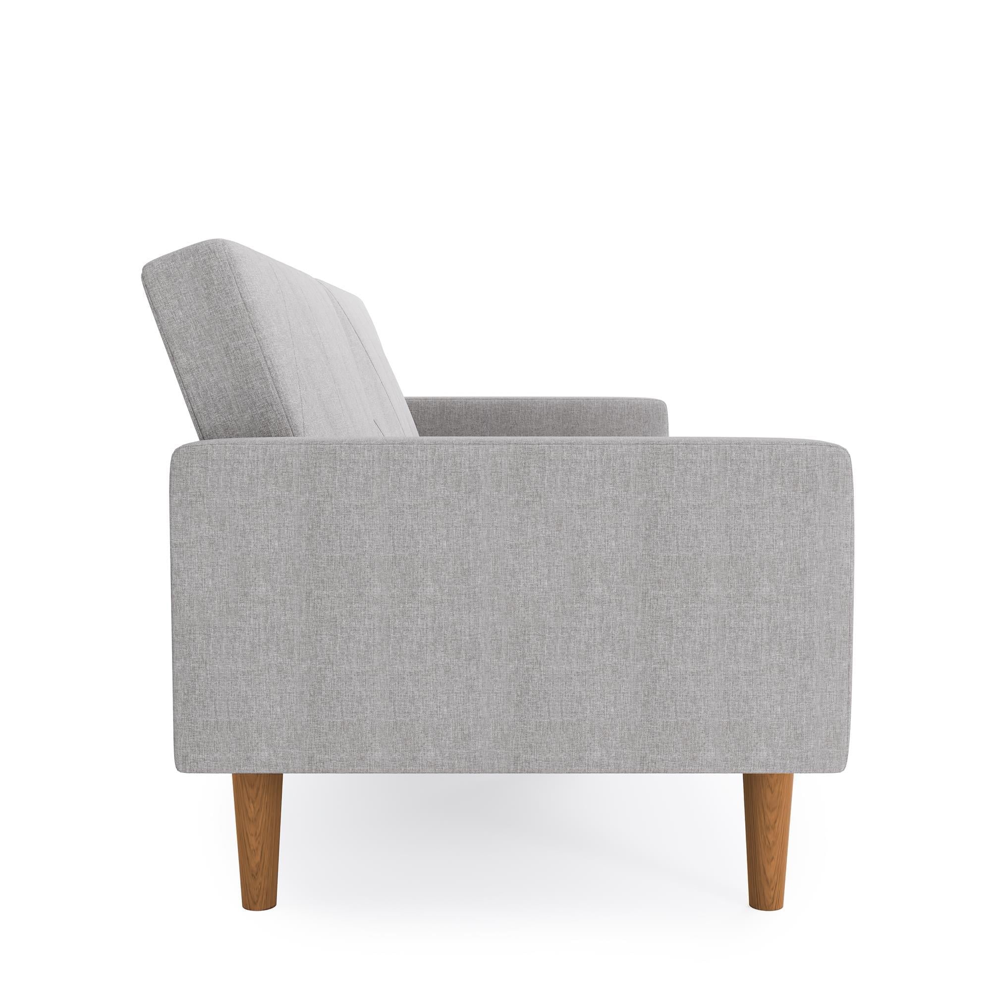 Convertible Sofa Bed with USB Port, Light Gray Linen H2178