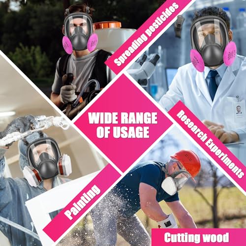 Reusable Full Face Respirator Mask with Filters for Spray Paint and Welding O150047