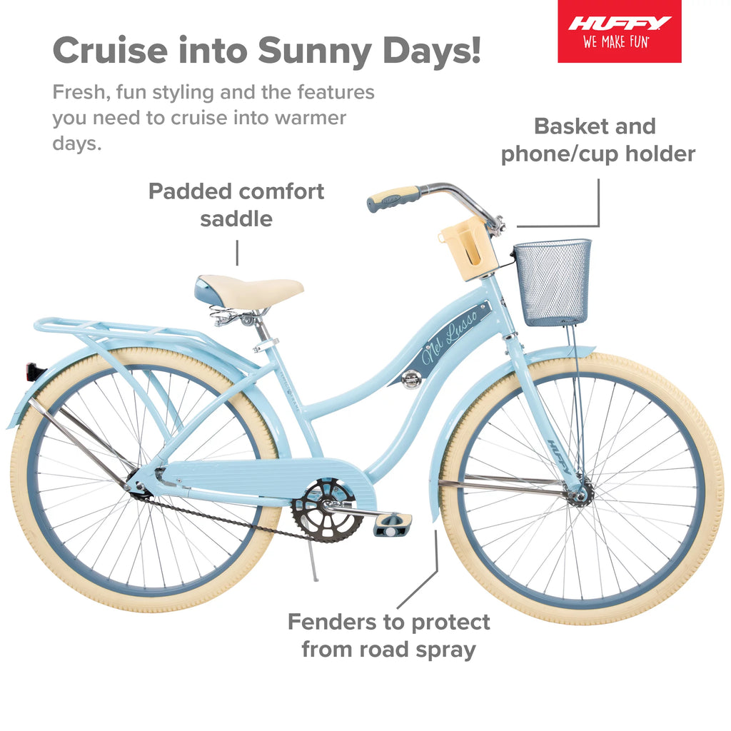 26" Classic Cruiser Bike for Women, Light Blue V696