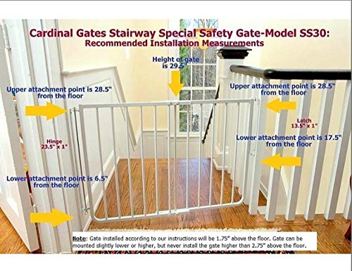 Adjustable Stairway Safety Gate for Kids and Pets, 27 to 42.5 Inches Wide, Black H919493