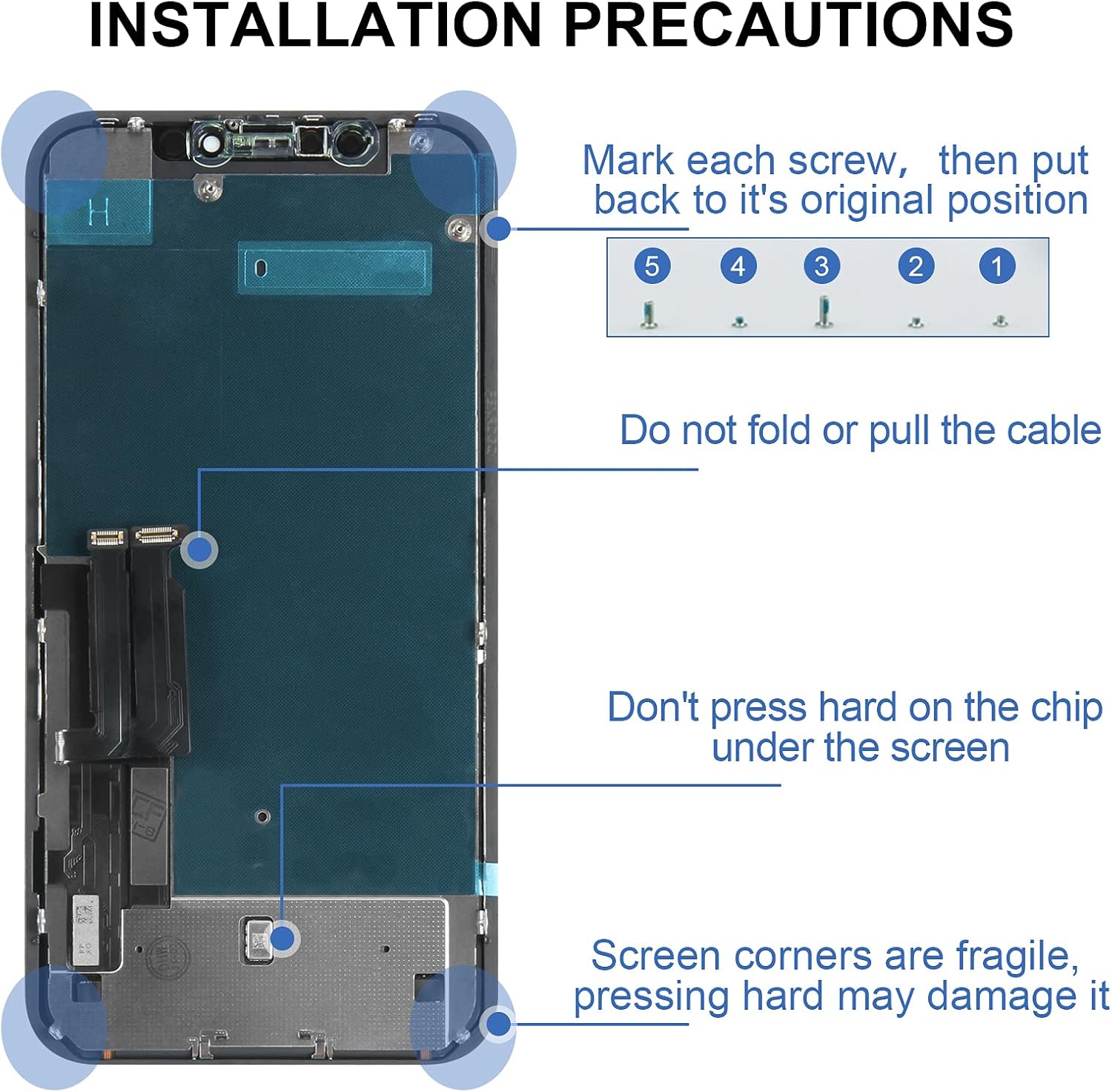 iPhone XR Screen Replacement LCD with Digitizer and Sensor Glass V80568