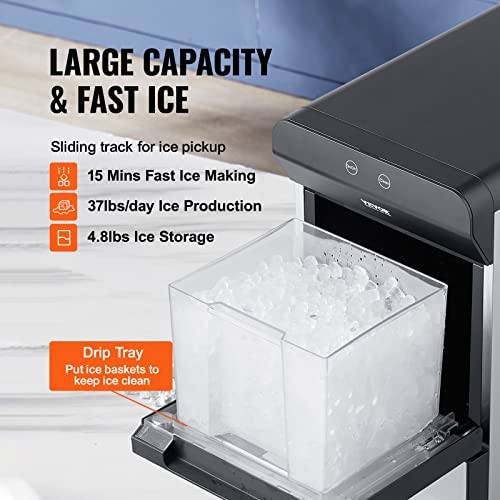 Commercial Ice Maker, 400LBS/24H with Large Storage Bin N15517