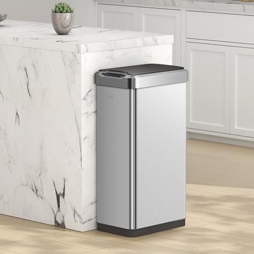 Touchless Motion Sensor Trash Can, 13.2 Gallon, Brushed Stainless Steel A497976