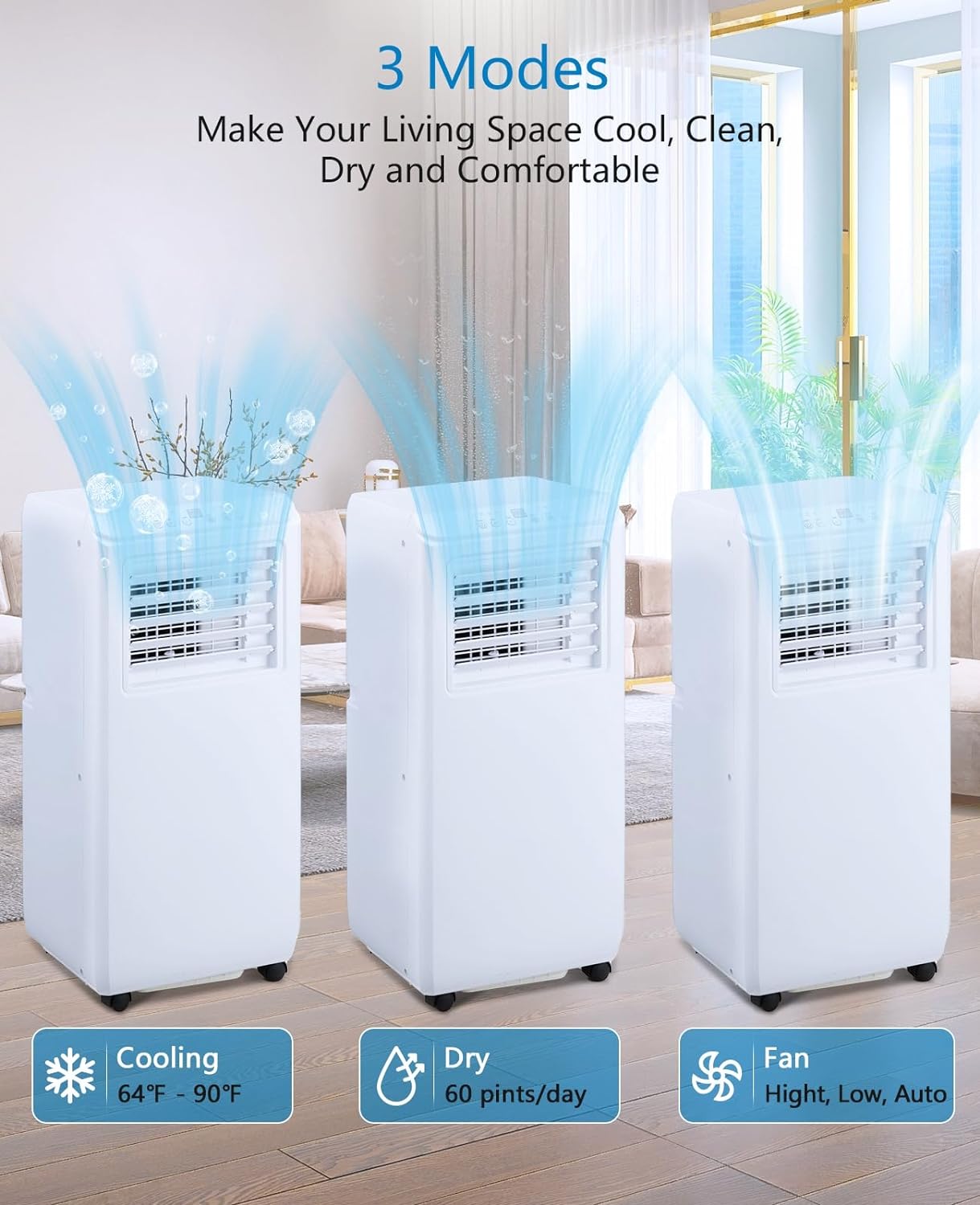 Portable Air Conditioner 10000 BTU with Remote Control for 450 Sq.ft Rooms D36933