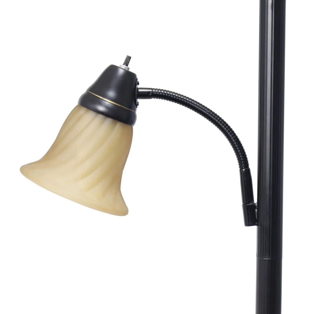 3 Light Floor Lamp with White Scalloped Glass Shades F54448