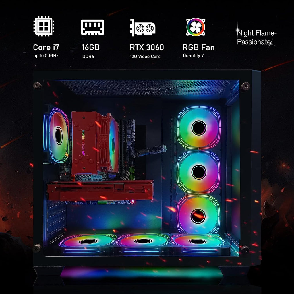 Gaming Desktop PC, GeForce RTX 3060, Intel Core i7, 16GB DDR4, 1TB SSD, WiFi I440817