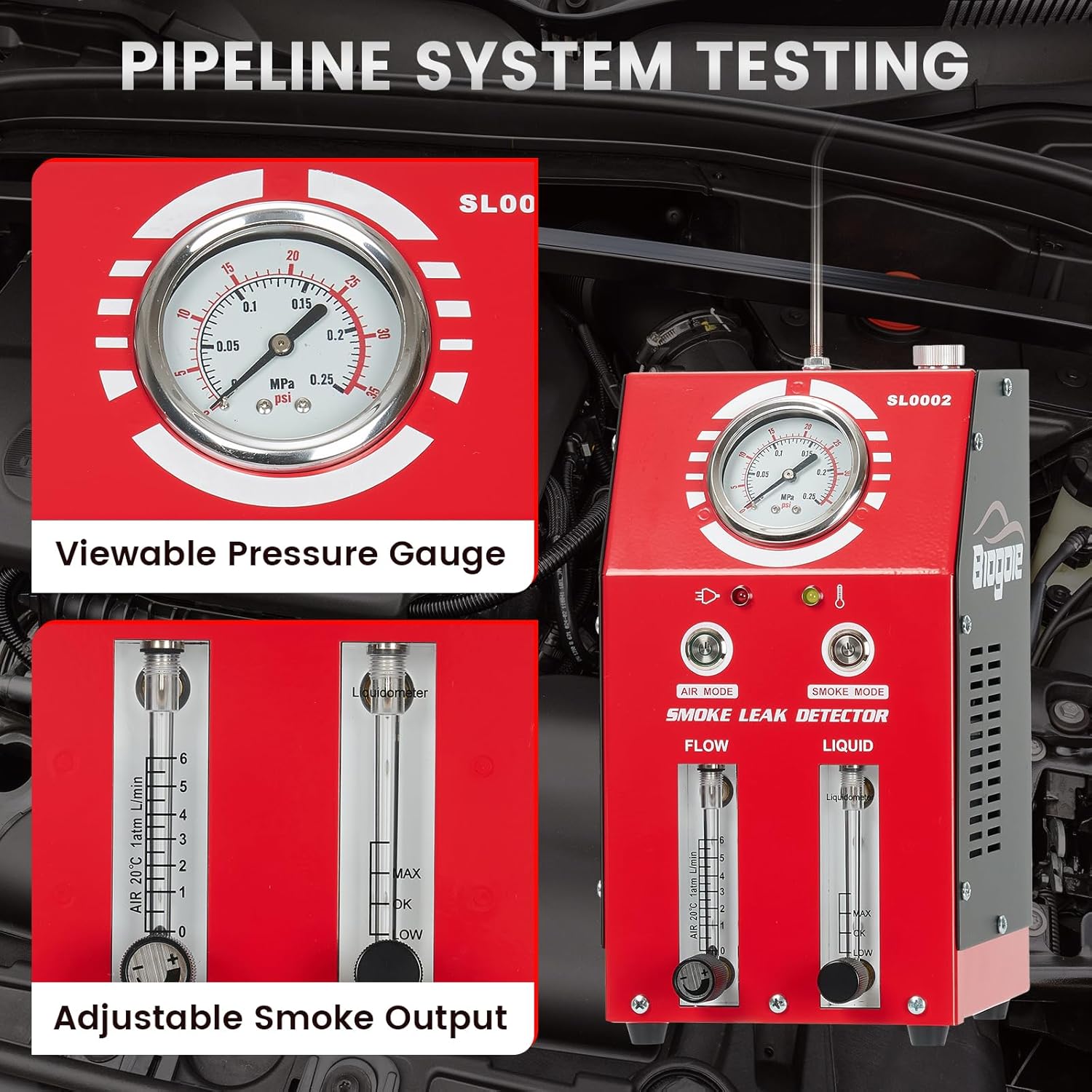 EVAP Smoke Machine Dual Mode 12V Fuel Pipe Leak Detector Tester V411