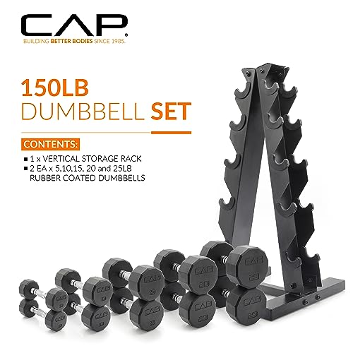 Dumbbell Set with Rack, 150lbs and 210lbs Options A94763