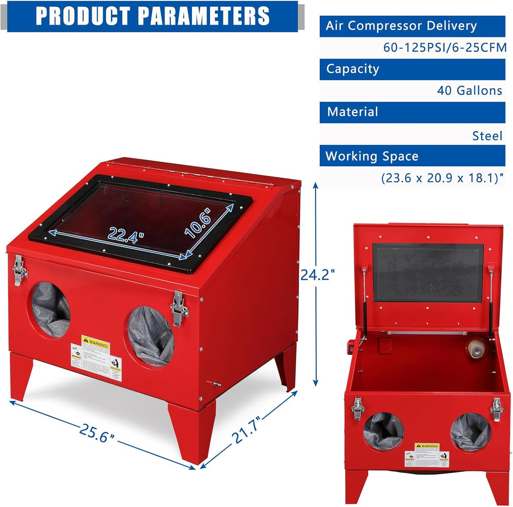 Portable Bench Top Sand Blasting Cabinet with Spray Gun for Rust Removal D5045