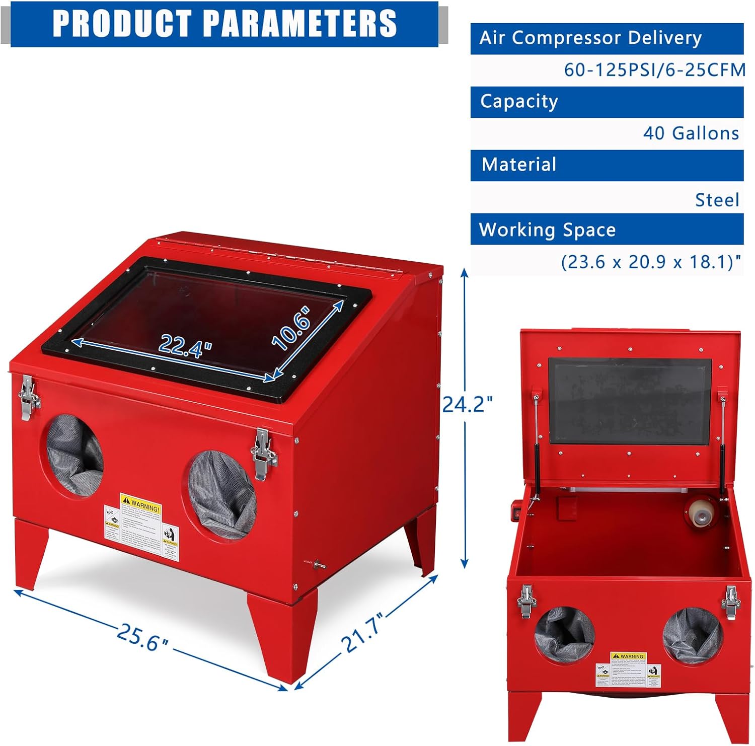 Portable Bench Top Sand Blasting Cabinet with Spray Gun for Rust Removal D5045