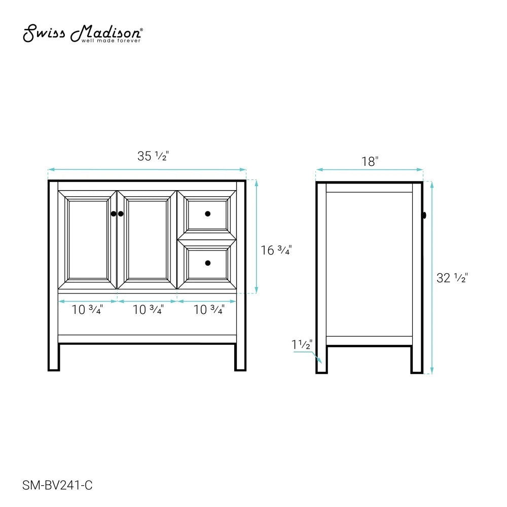 36" Bathroom Vanity in Natural Oak D4303