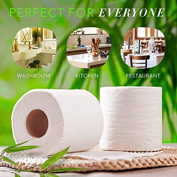 Bamboo Toilet Paper 2-Ply with Kitchen Towel, 24 Rolls X314488