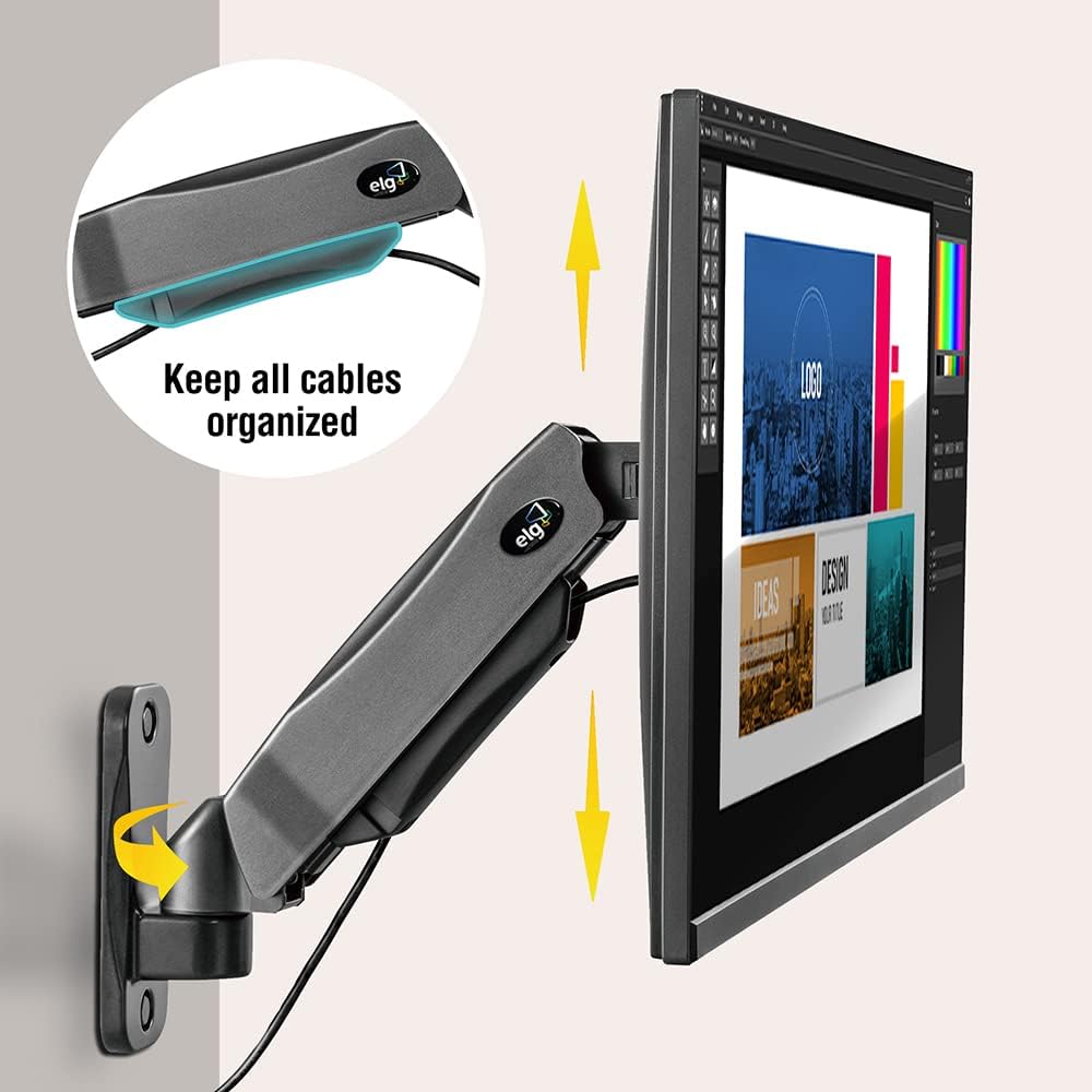 Full Motion Swivel Monitor Wall Mount for 17-35 Inch Displays, 15 Inch Arm Extension, Black Z39635