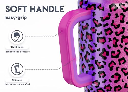 32 oz Insulated Tumbler with Handle, Lid and Straw, Stainless Steel Travel Mug V50850