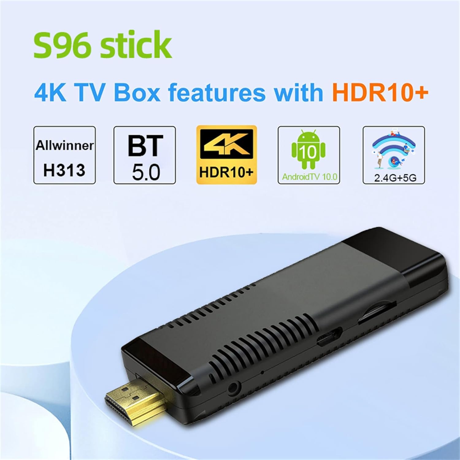 TV Stick Android TV Box 4K WiFi Bluetooth Voice Remote B126