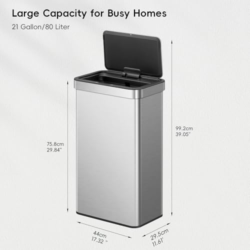 Touchless Motion Sensor Trash Can, 13.2 Gallon, Brushed Stainless Steel A497976