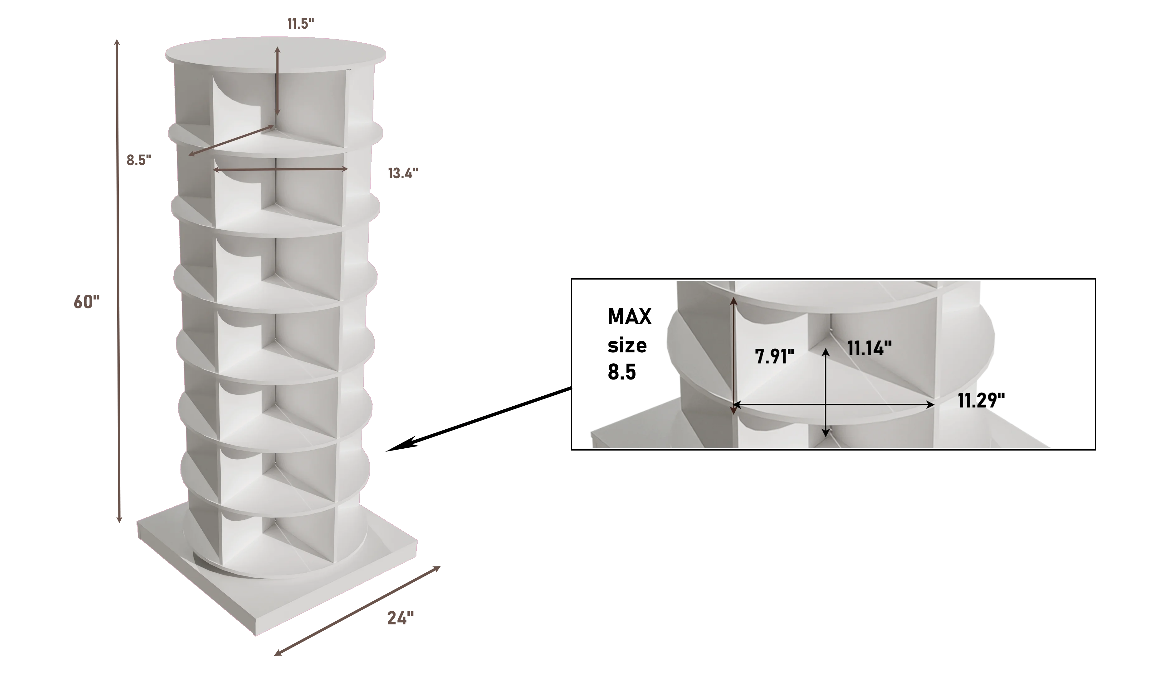 360° Rotating Shoe Rack 7-Tiers Organizer, Holds 28 Pairs N309541