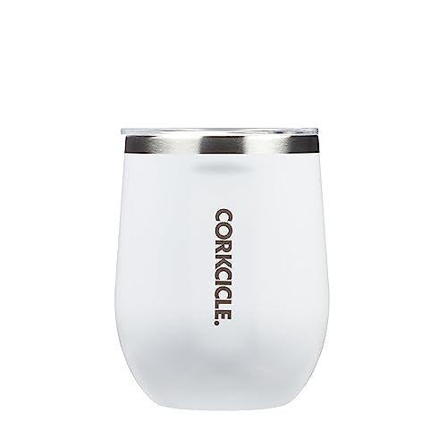 Insulated Stemless Wine Glass Tumbler, 12 oz, Stainless Steel, Powder Blue X9797