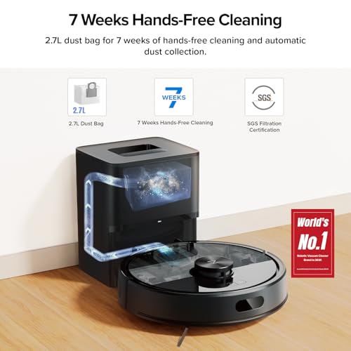 Robot Vacuum with Self-Empty Dock, 5500 Pa Suction, LiDAR Navigation E428049