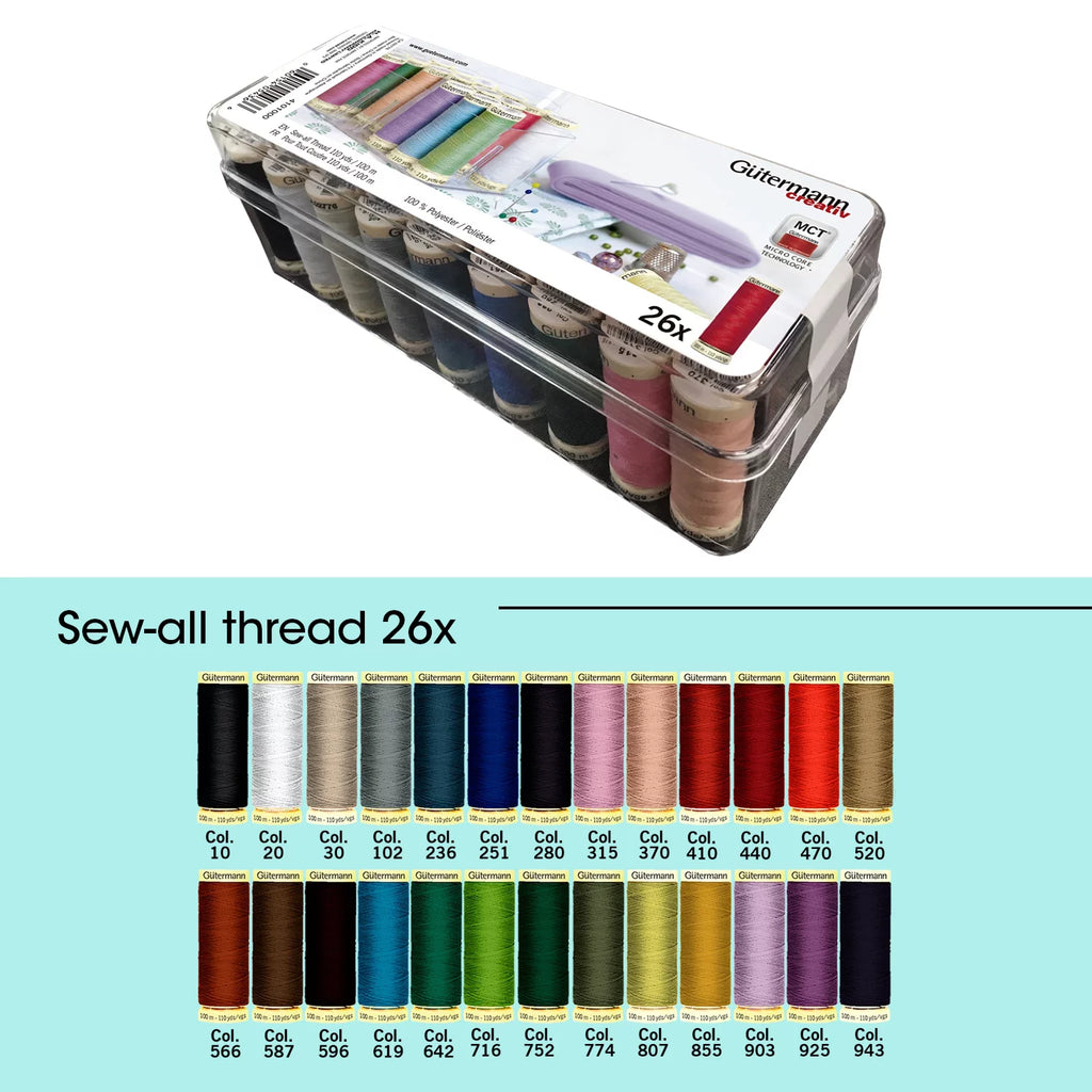 Sewing Starter Kit with Computerized Sewing & Embroidery Machine and 26 Thread Spools O87739