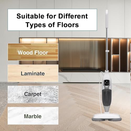 Steam Mop with 13 Accessories for Hard Floors, 550ml, 30-Second Heat-Up E958948