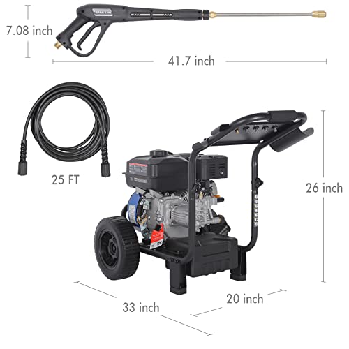 Gas Pressure Washer, 3500 PSI, 2.5 GPM, 224cc Engine G467