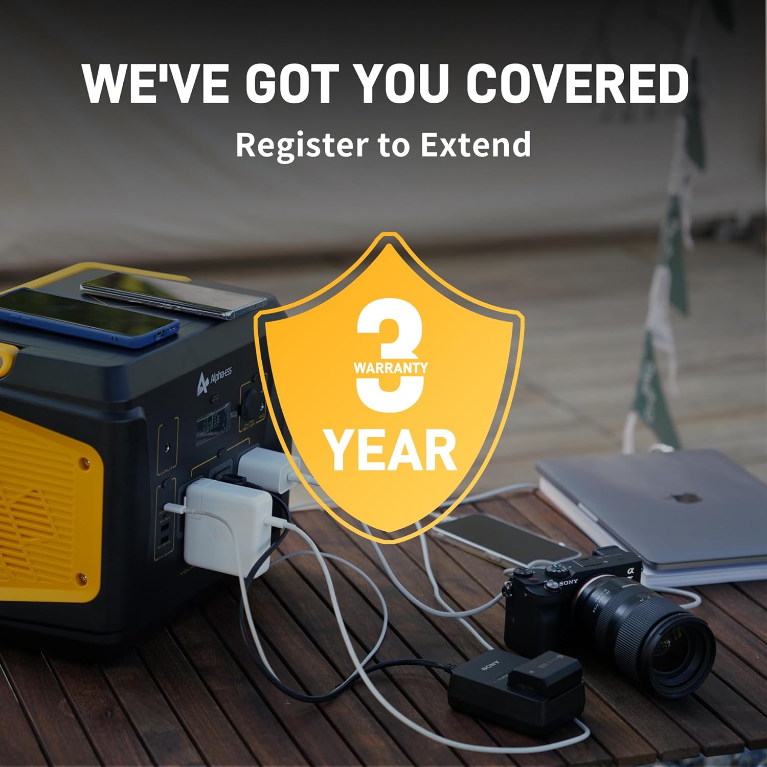 Portable Power Station 1000W Solar Generator 1036.8Wh with 3 AC Outlets P1016