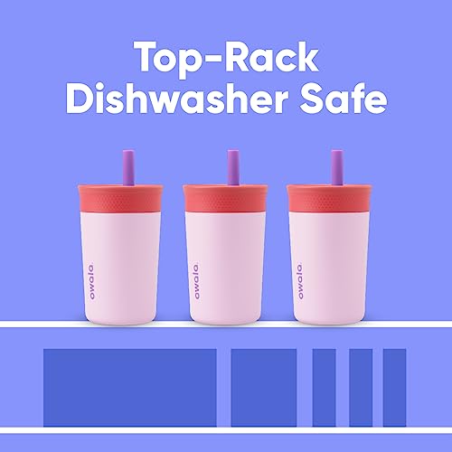 Kids Insulated Stainless Steel Tumbler with Straw, 12 oz, Pink and Purple J36239